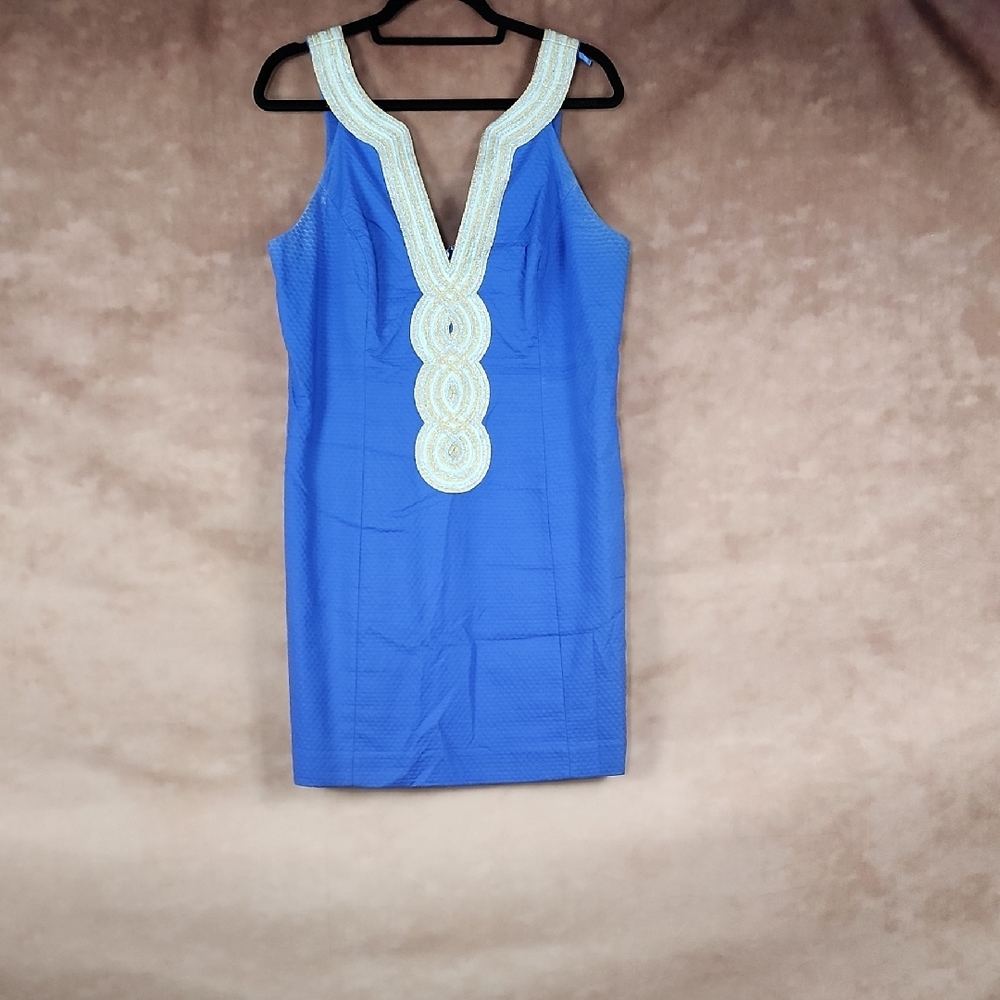 Lilly Pulitzer Blue Dress with Cream Detailing